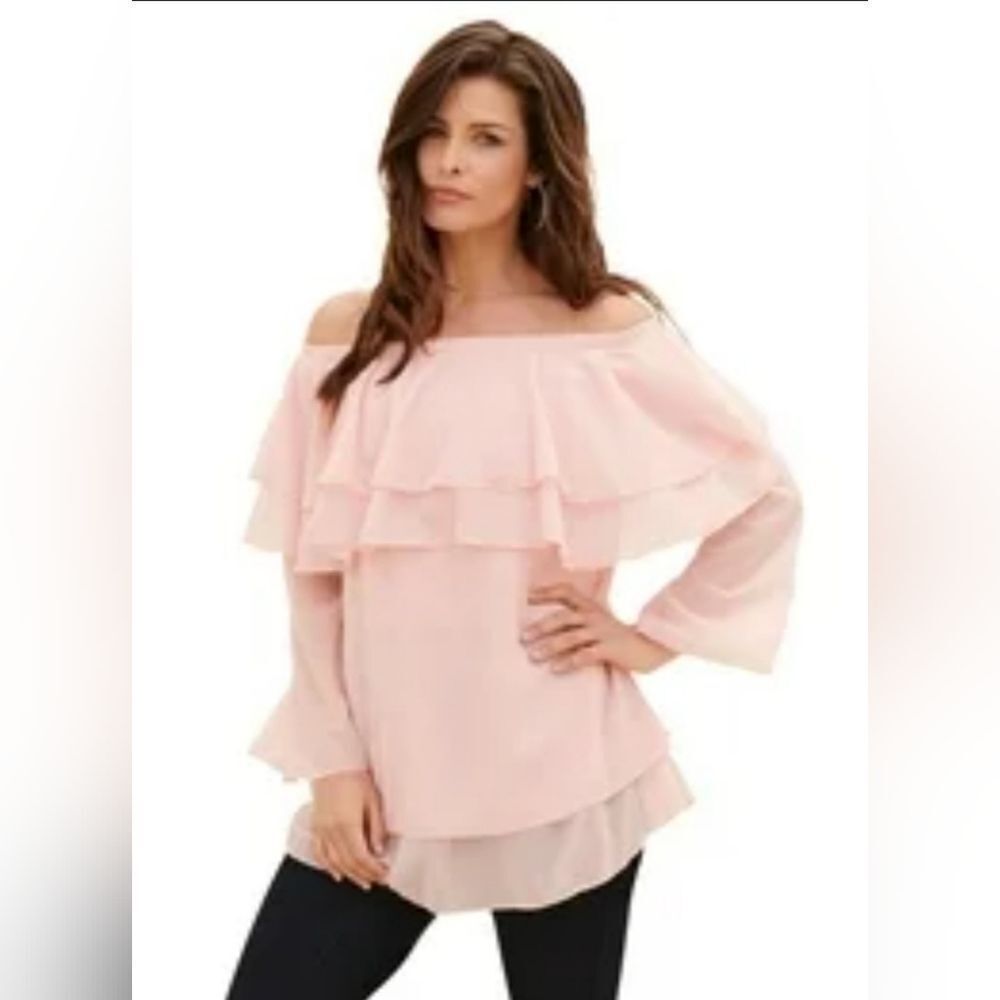 Roaman's woman's 18W flounce off the shoulder top